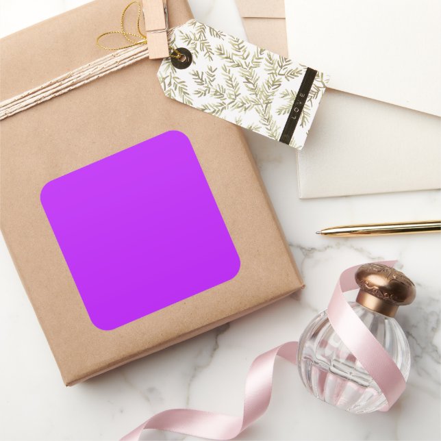 Neon Purple Large Square Sticker (Gifting)