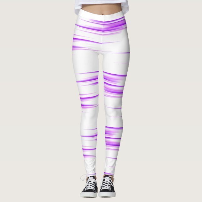 Neon Purple Motion Seamless Pattern Leggings (Front)