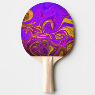 Neon Purple Pink Yellow Abstract Design Ping Pong Paddle