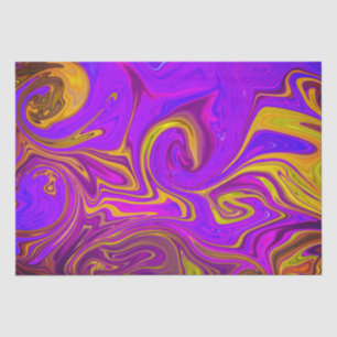 Neon Purple Pink Yellow Abstract Design Tissue Paper