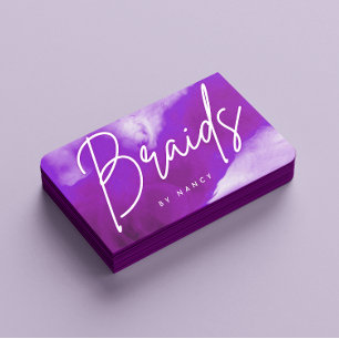 Neon & Purple Smoke Braids  Business Card