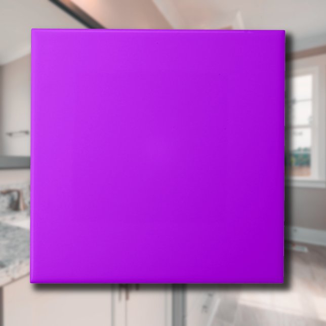 Neon Purple Solid Colour | Classic | Elegant Ceramic Tile (Creator Uploaded)