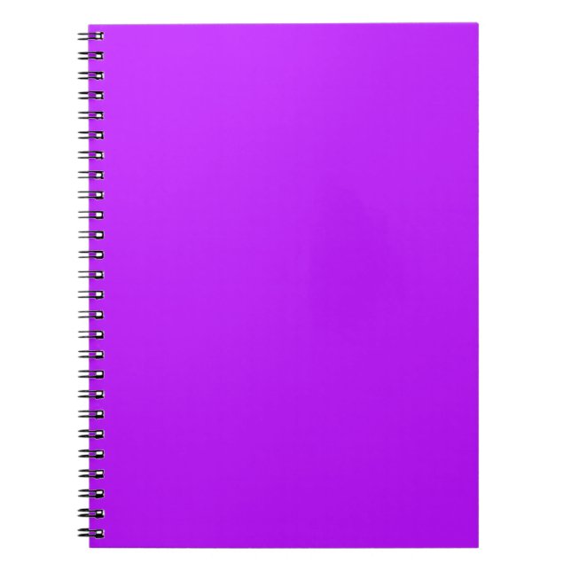 Neon Purple Solid Colour Minimalist Notebook (Front)