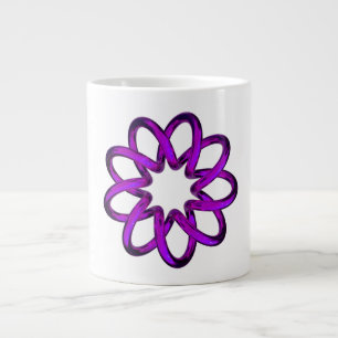 Neon Purple Torus On Black Background Large Coffee Mug