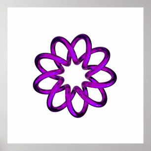 Neon Purple Torus On Black Background Poster