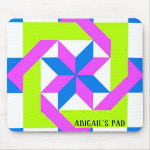 Neon Quilt Square Mouse Pad