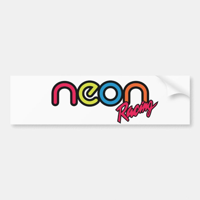 Neon Racing Bumper Sticker (Front)