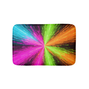 Neon Radial Burst Explosion Bath Mat