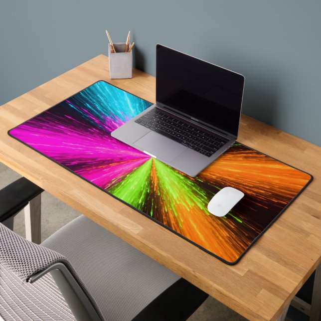 Neon Radial Burst Explosion Desk Mat (Office 2)