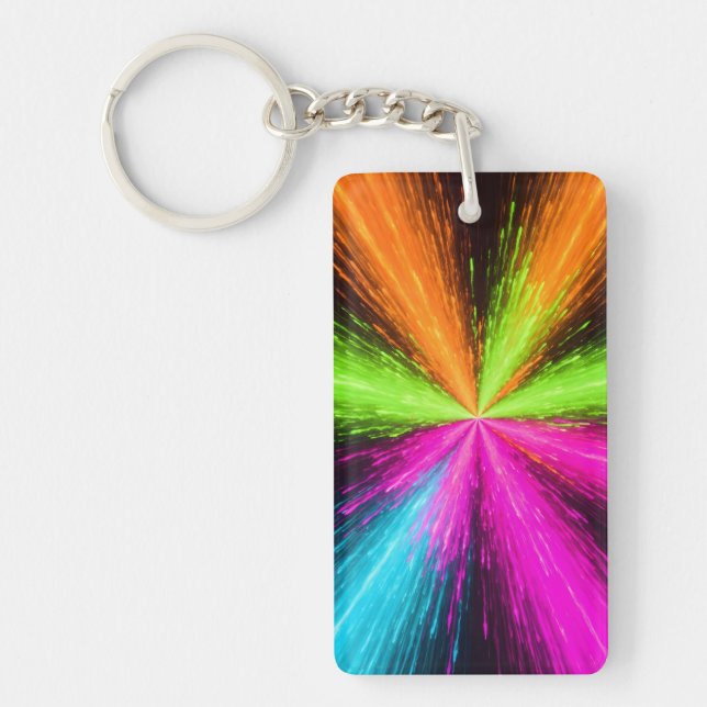 Neon Radial Burst Explosion Key Ring (Front)