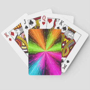 Neon Radial Burst Explosion Playing Cards