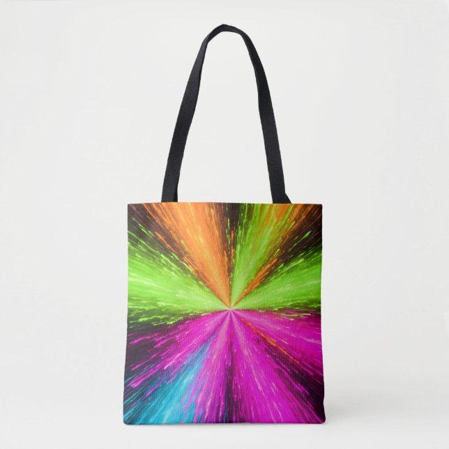Neon Radial Burst Explosion Tote Bag (Front)