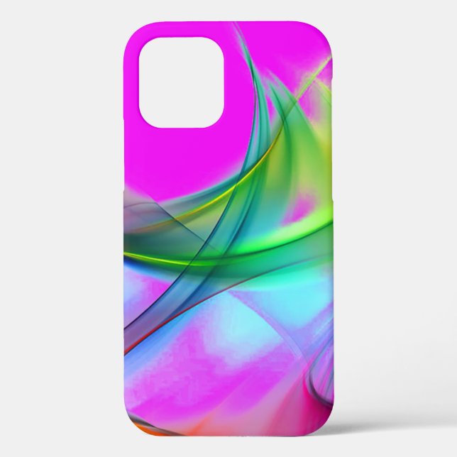 Neon Rainbow Abstract Design Case-Mate iPhone Case (Back)