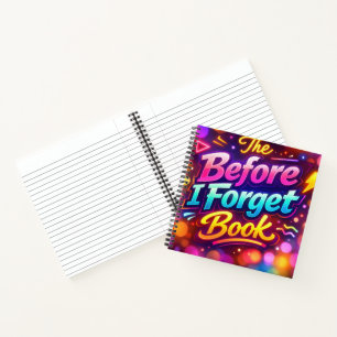 Neon Rainbow Abstract with Fun Text Notebook
