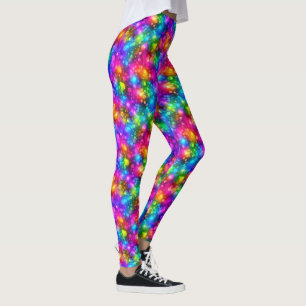 Neon Rainbow Bokeh Lights Abstract Leggings