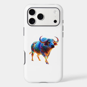 Neon Rainbow Buffalo Artwork