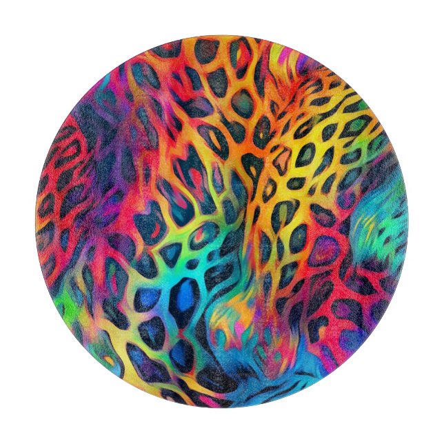 Neon Rainbow Cutting Board (Front)