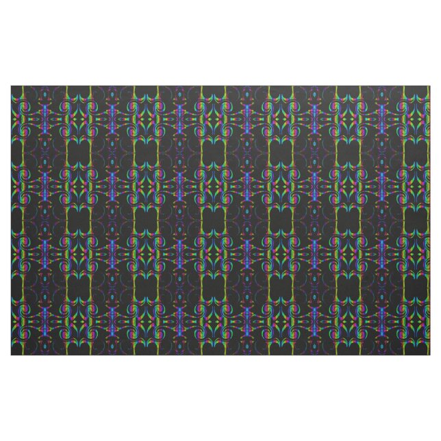 neon rainbow Fabric, colourful house textile Fabric (Fat Quarter)