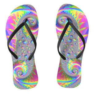 Neon Rainbow Fractal Thongs
