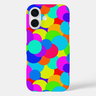 Neon Rainbow Fun Bubbles iPhone 16 Case