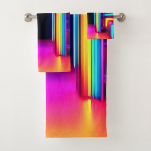 Neon Rainbow Gateway Bath Towel Set