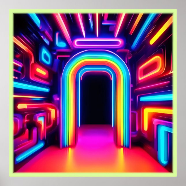 Neon Rainbow Gateway Poster (Front)