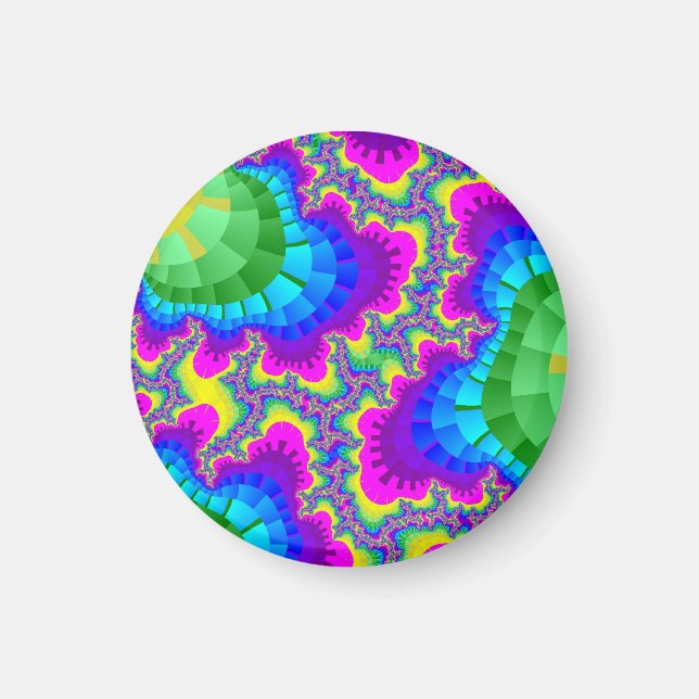 Neon Rainbow Gear Magnet (Front)