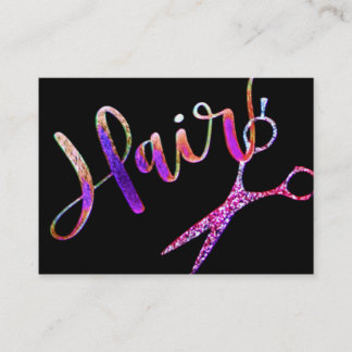 Neon Rainbow Glam Hairstylist Appointment Card