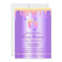 Neon Rainbow Glitter Drip Luxury Baby Feet Shower