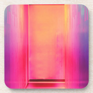 neon rainbow hallway coaster