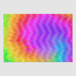 Neon Rainbow Herringbone Gift Bag Tissue Paper