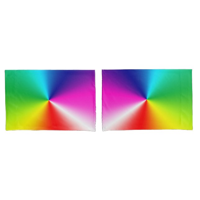 Neon Rainbow Prism Pattern Pillowcase (Front-Set)