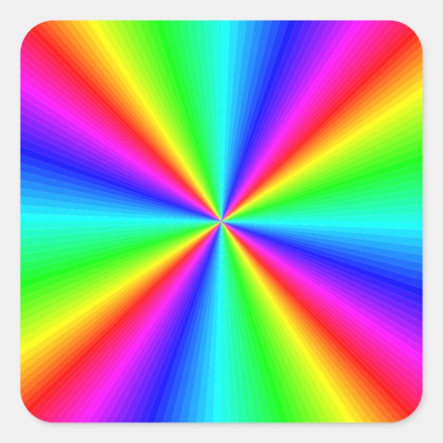 Neon Rainbow Prism Square Sticker (Front)