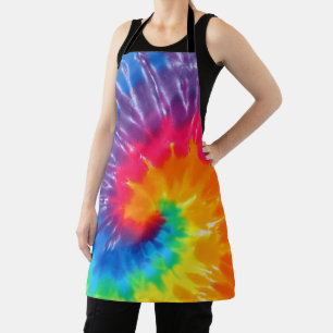Neon Rainbow Retro Tie Dye Design Apron