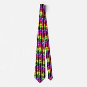 Neon Rainbow Shimmer Stripes Tie