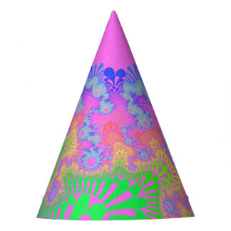 Neon Rainbow Sunburst Party Hat