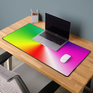 Neon Rainbow Vortex Desk Mat