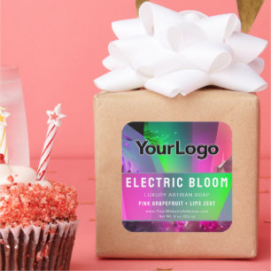 Neon Rave-Inspired Handmade Etsy Product Label  