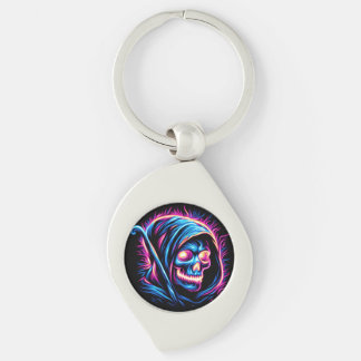 Neon Reaper Glow - Skull Key Ring