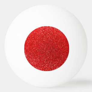 Neon red glitter ping pong ball
