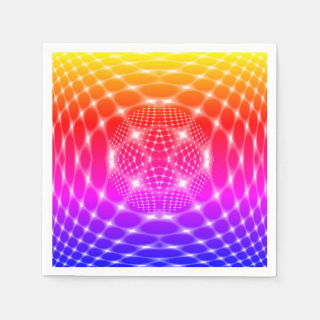 Neon red glob fractal napkin (Front)