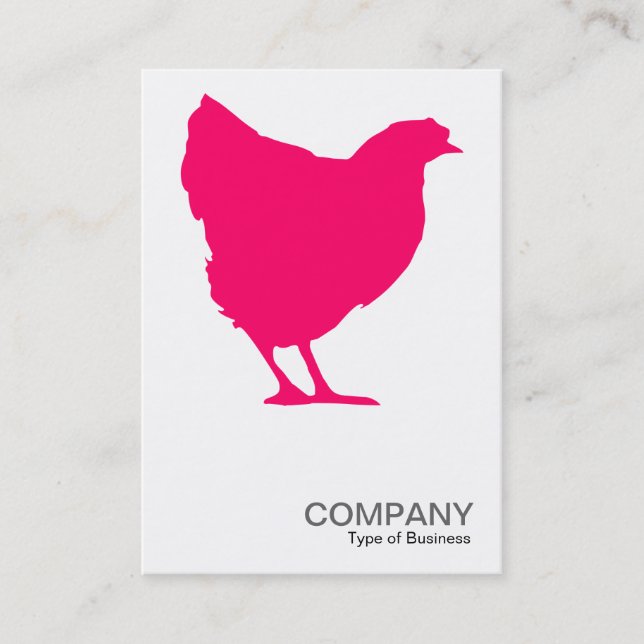 Neon Red Hen Symbol - White (Eggshell) Business Card (Front)