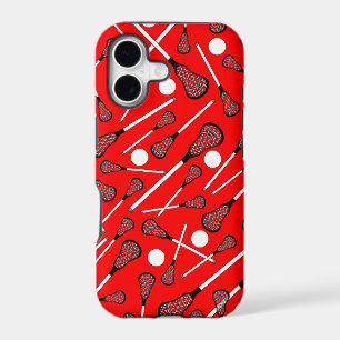 Neon red lacrosse sticks pattern