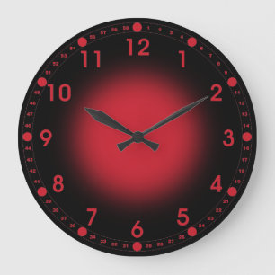 Neon Red Large Clock