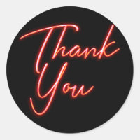 Neon Red Orange Glow Thank You
