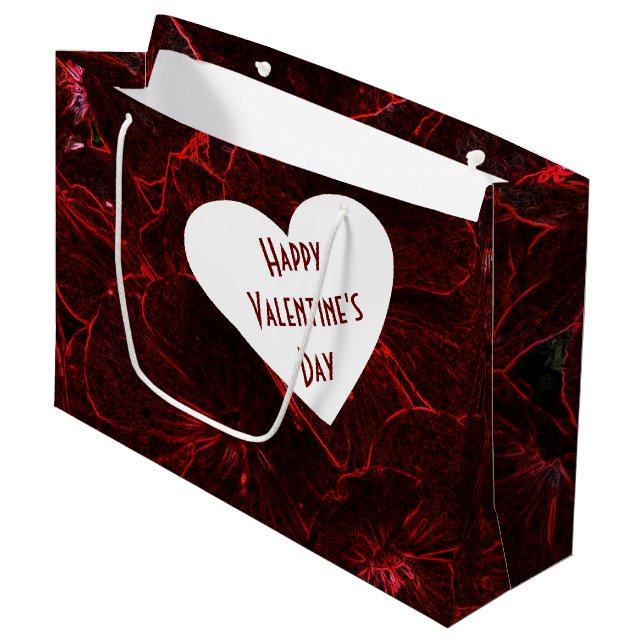 Neon Red Violas Large Gift Bag (Front Angled)