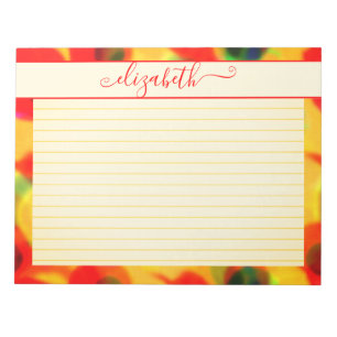 Neon Red & Yellow Abstract Watercolor Notepad