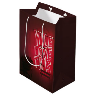 Neon Red Yule Love This Medium Gift Bag