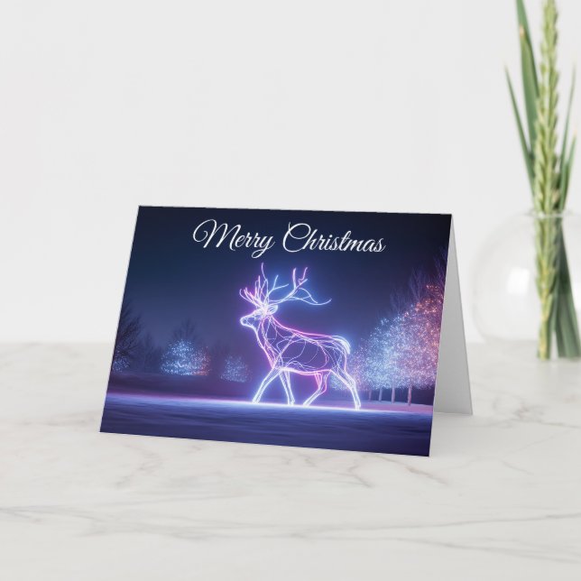 Neon Reindeer Holiday Card (Front)