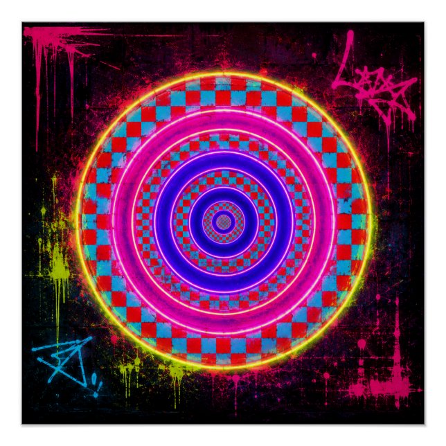 Neon Retro Art Poster (Front)